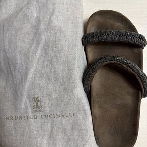 Brunello Cucinelli Dark Brown Men's Sandals